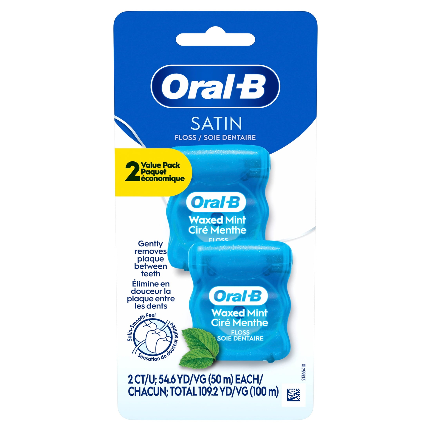 ‑B Floss, Complete Satin Mint Dental Floss, 2 Pack product photo