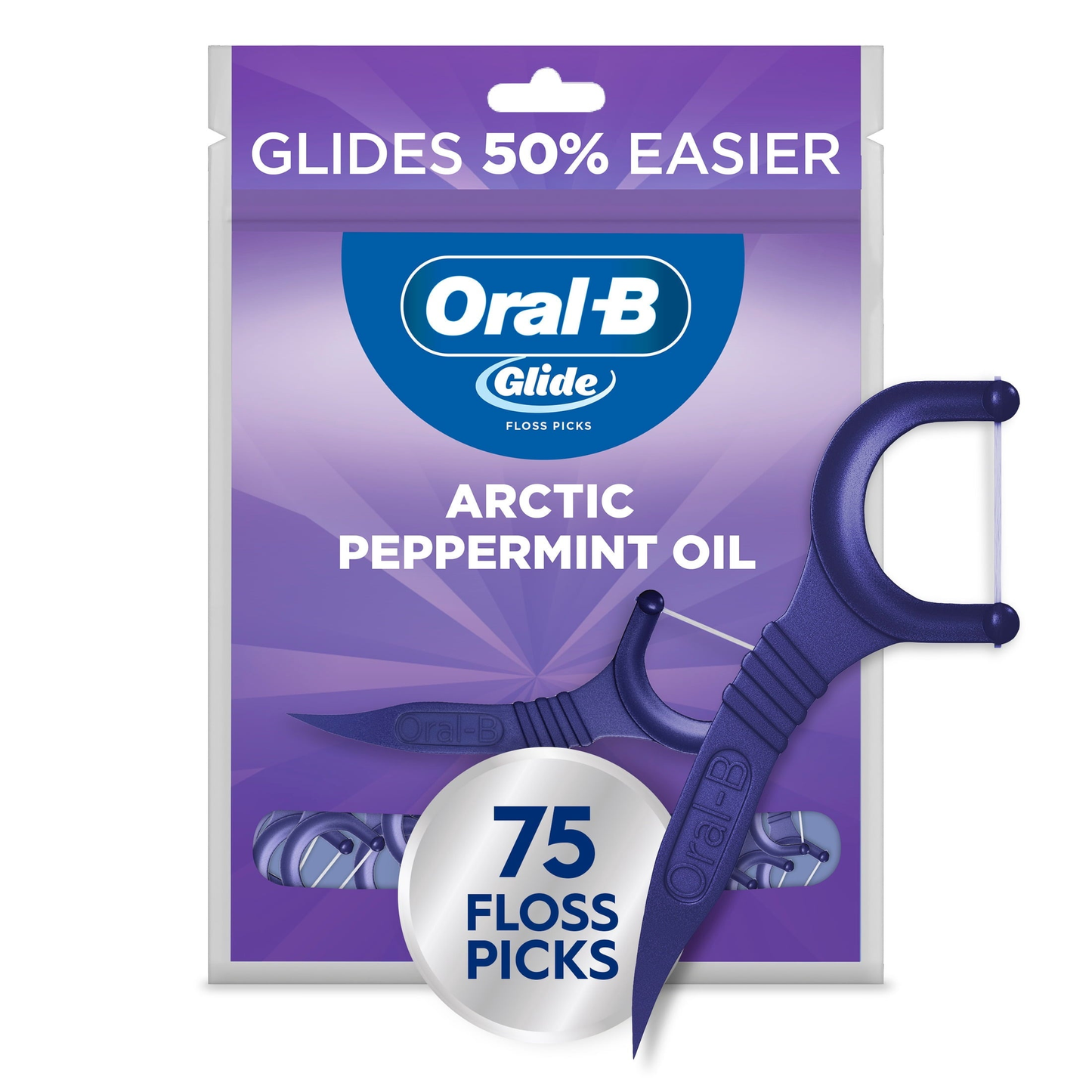 ‑B Floss, Glide Arctic Peppermint Floss Picks 150 Count product photo