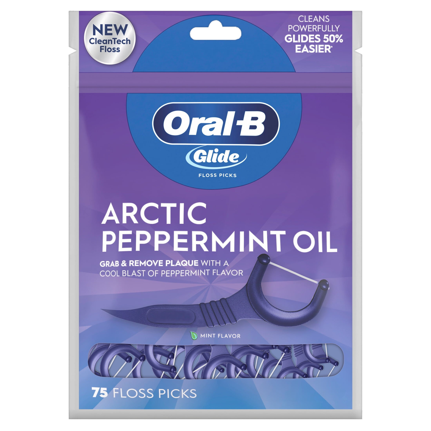 ‑B Floss, Glide Arctic Peppermint Floss Picks 150 Count product photo