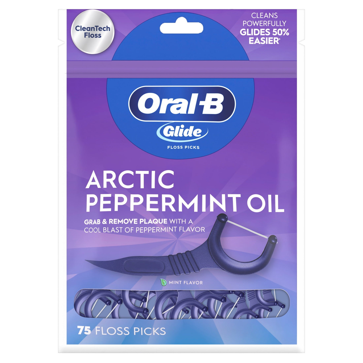 ‑B Floss, Glide Arctic Peppermint Floss Picks 150 Count product photo