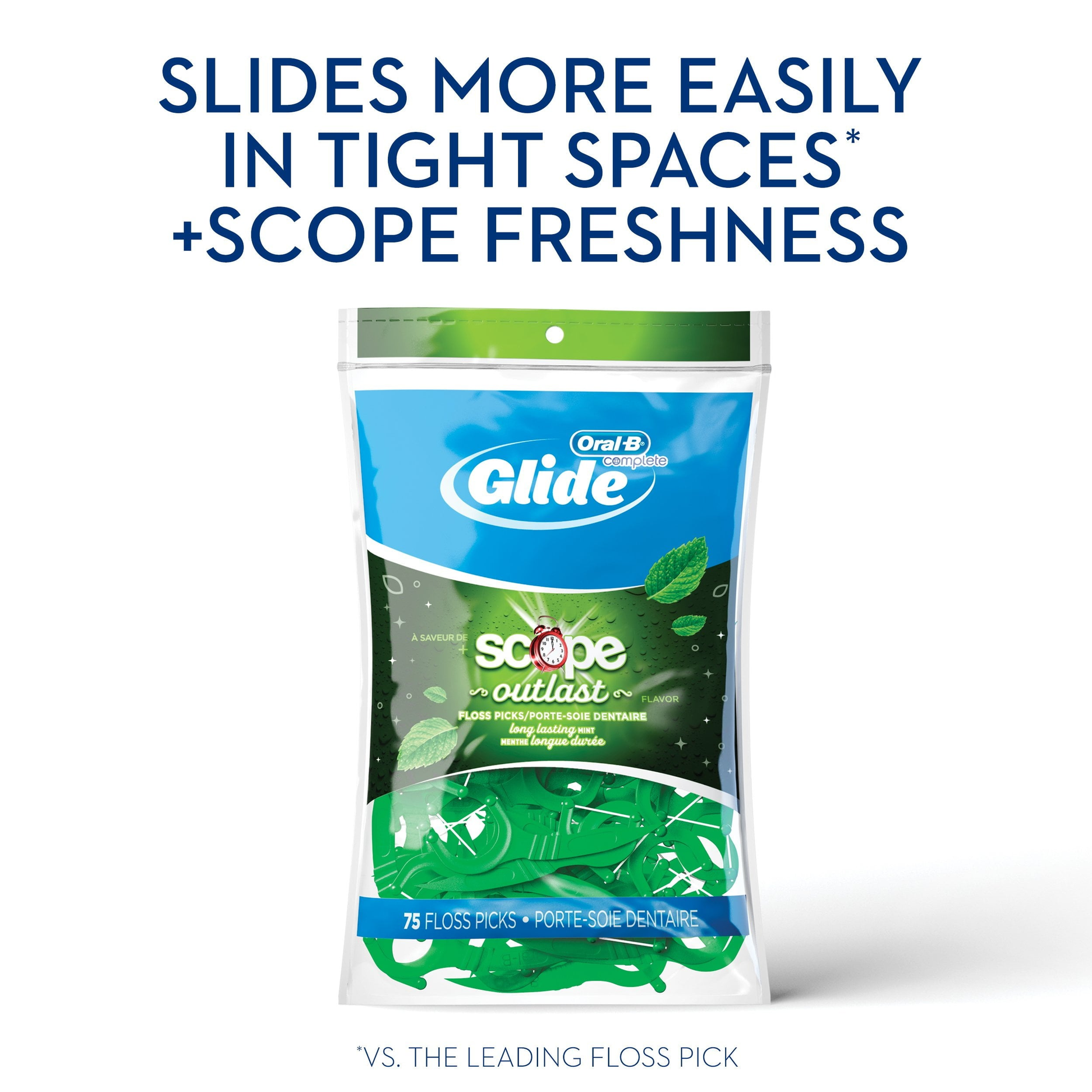 Glide Floss Picks Plusx 40Mm Outlast - Long Lasting Mint - 75 Ct Packaging May Vary product photo