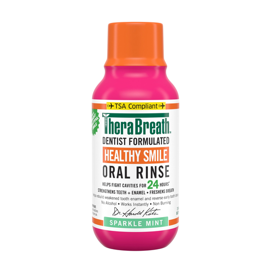 TheraBreath Healthy Smile Fluoride Mouthwash, Sparkle Mint, Anticavity, Travel Size, 3 Fl Oz product photo