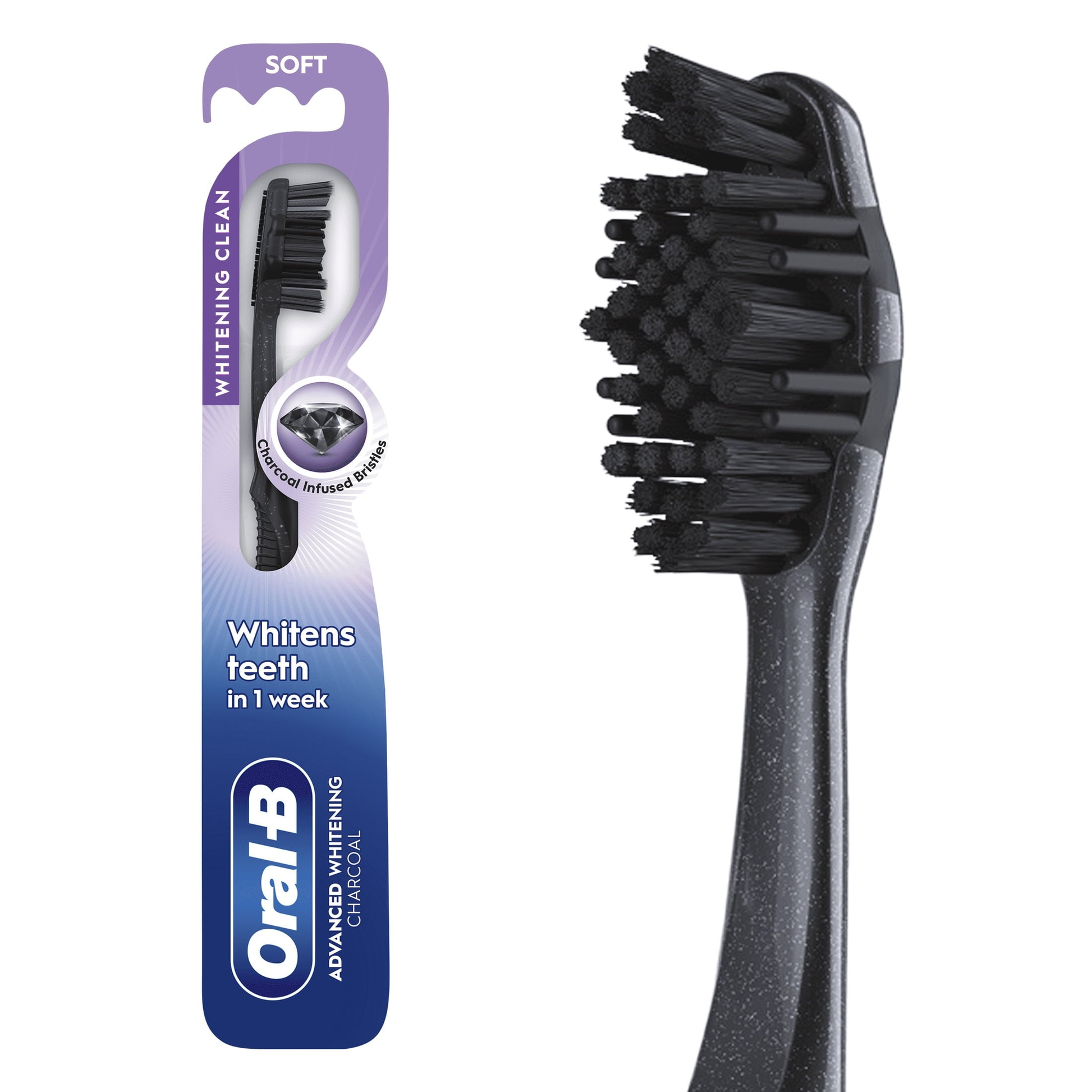 Toothbrush, Advanced Whitening Charcoal, Soft, 1 Count product photo