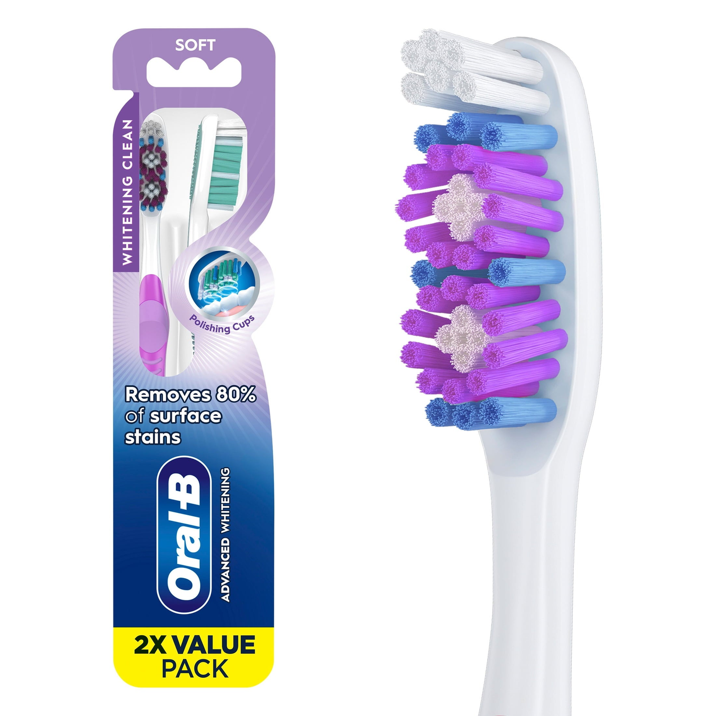 Toothbrush, Advanced Whitening Manual, Soft, 2 Count product photo