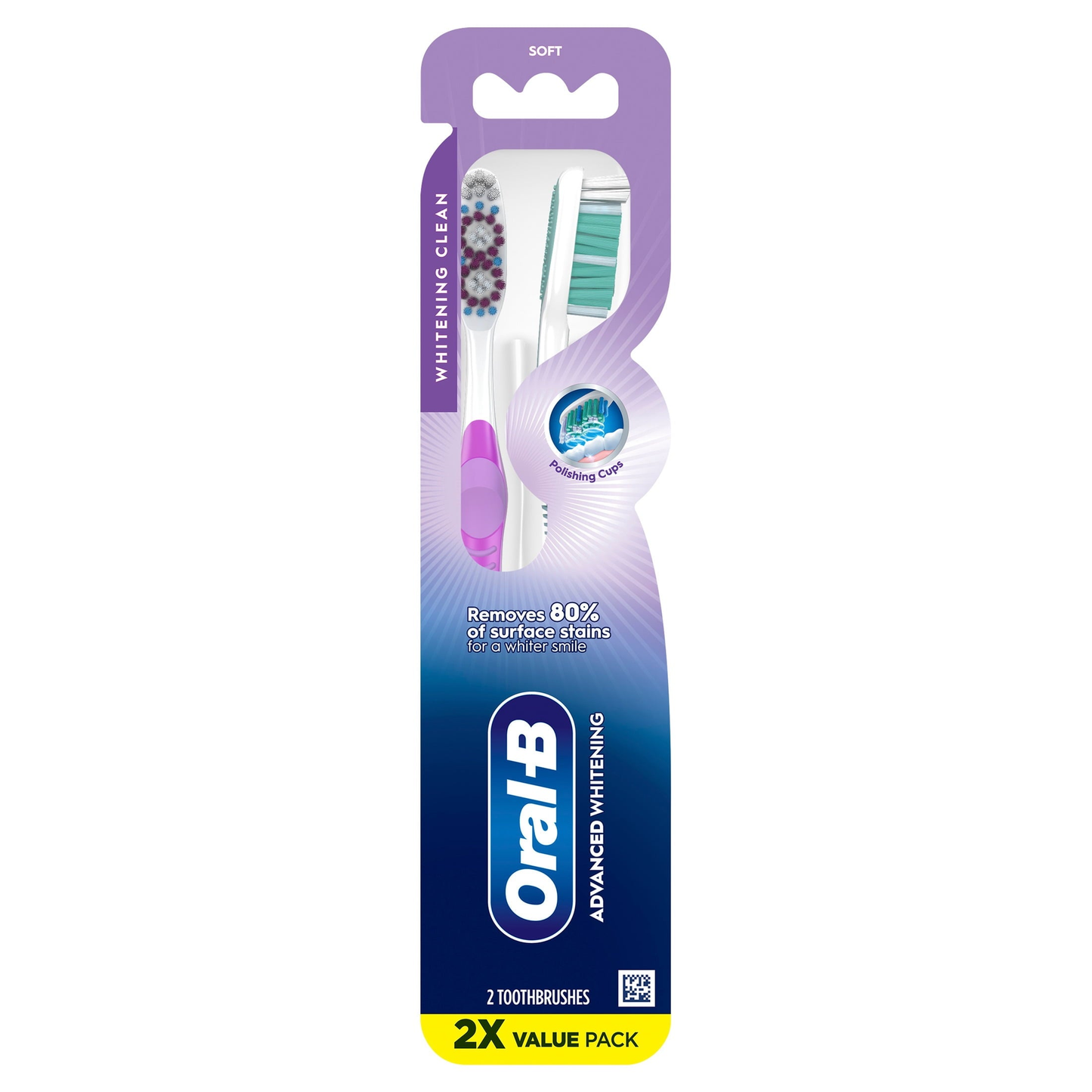 Toothbrush, Advanced Whitening Manual, Soft, 2 Count product photo