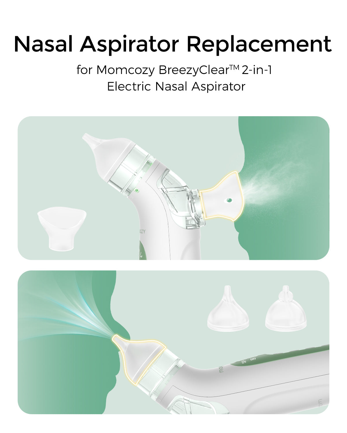 Momcozy BreezyClear™ 2-in-1 Electric Nasal Aspirator Replacement Heads product photo