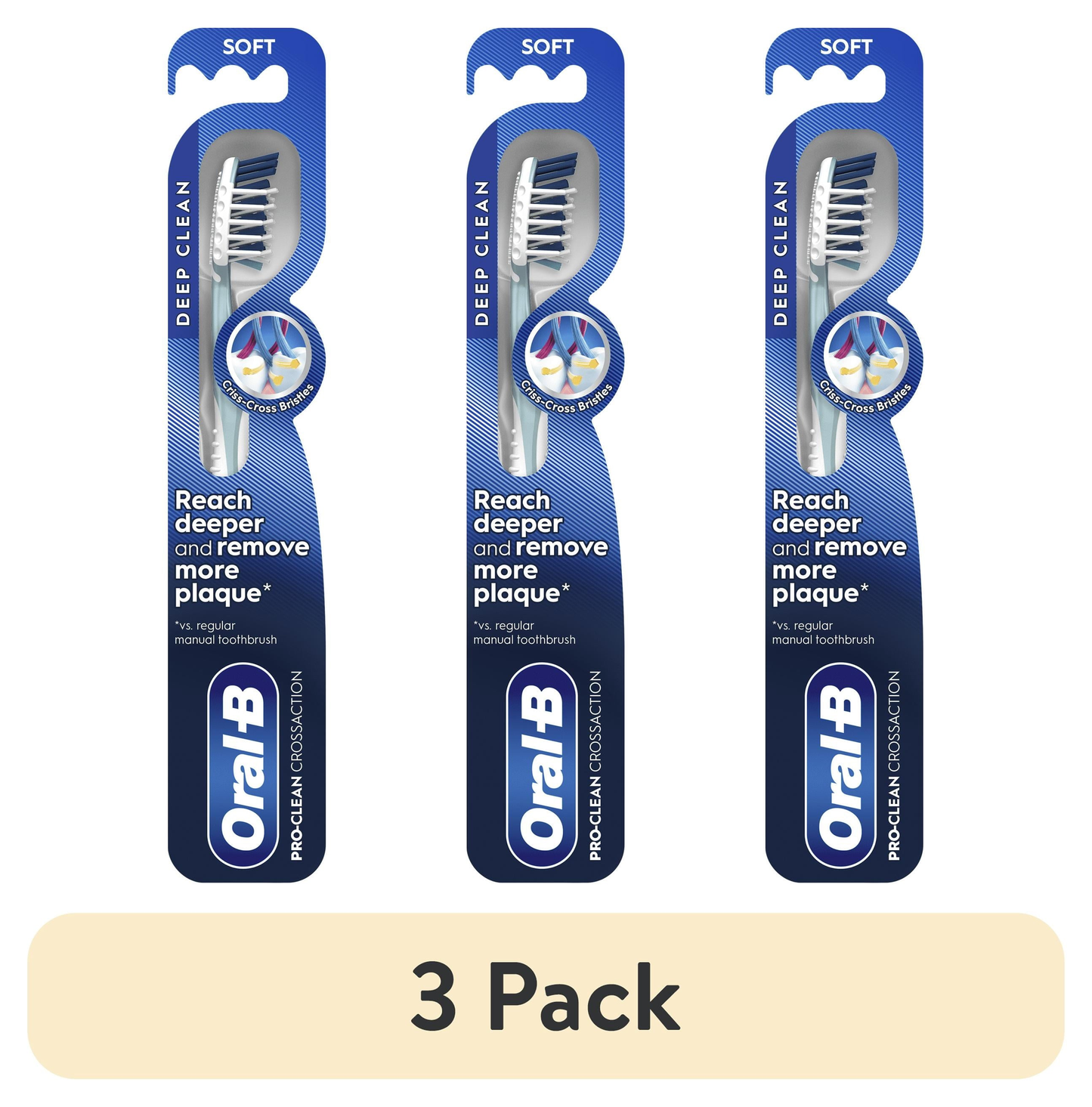 Toothbrush Pro Clean CrossAction, Deep Plaque Removal, Soft, 1 Count product photo
