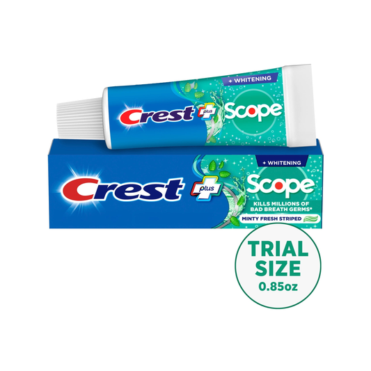 Crest Toothpaste, Plus Scope Complete Whitening Toothpaste, Minty Fresh, .85 oz product photo