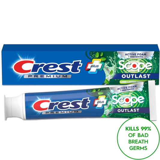 Crest Toothpaste, Premium Plus Scope Outlast Toothpaste, Long Lasting Mint Flavor 5.2 oz product photo