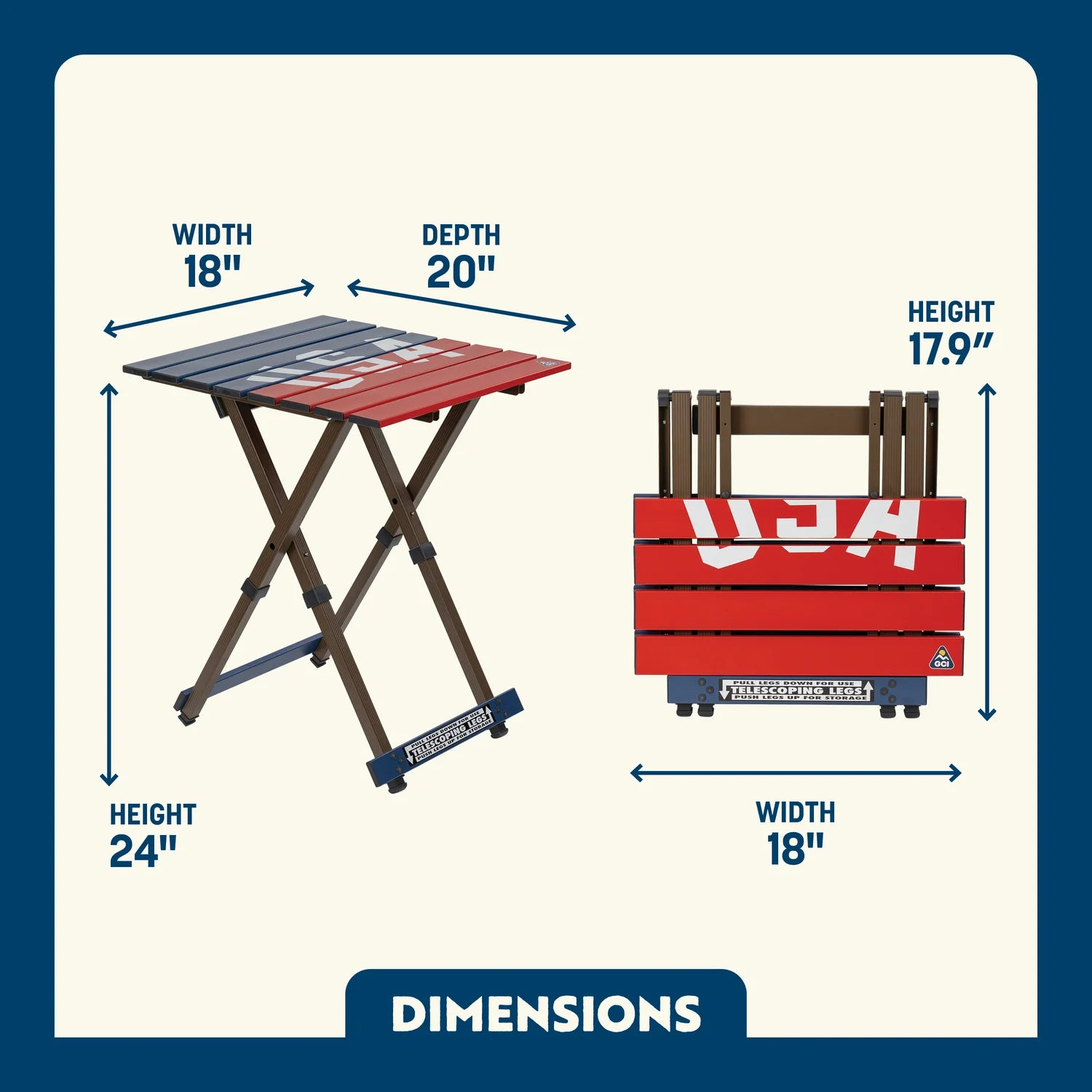 Compact Camp Table 20™ - USA Anniversary Deluxe product photo