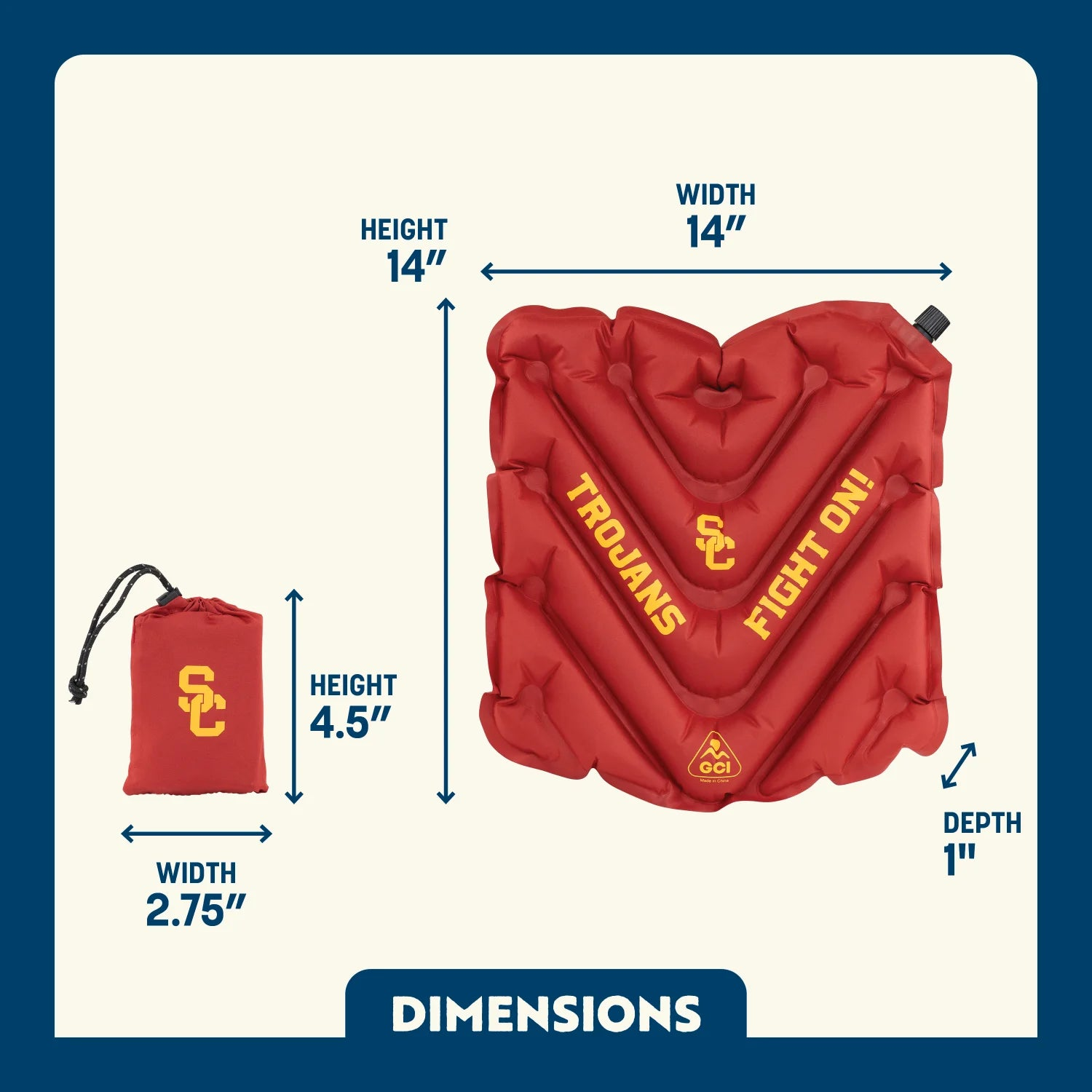 V Seat™ Inflatable Stadium Cushion - USC Trojans product photo