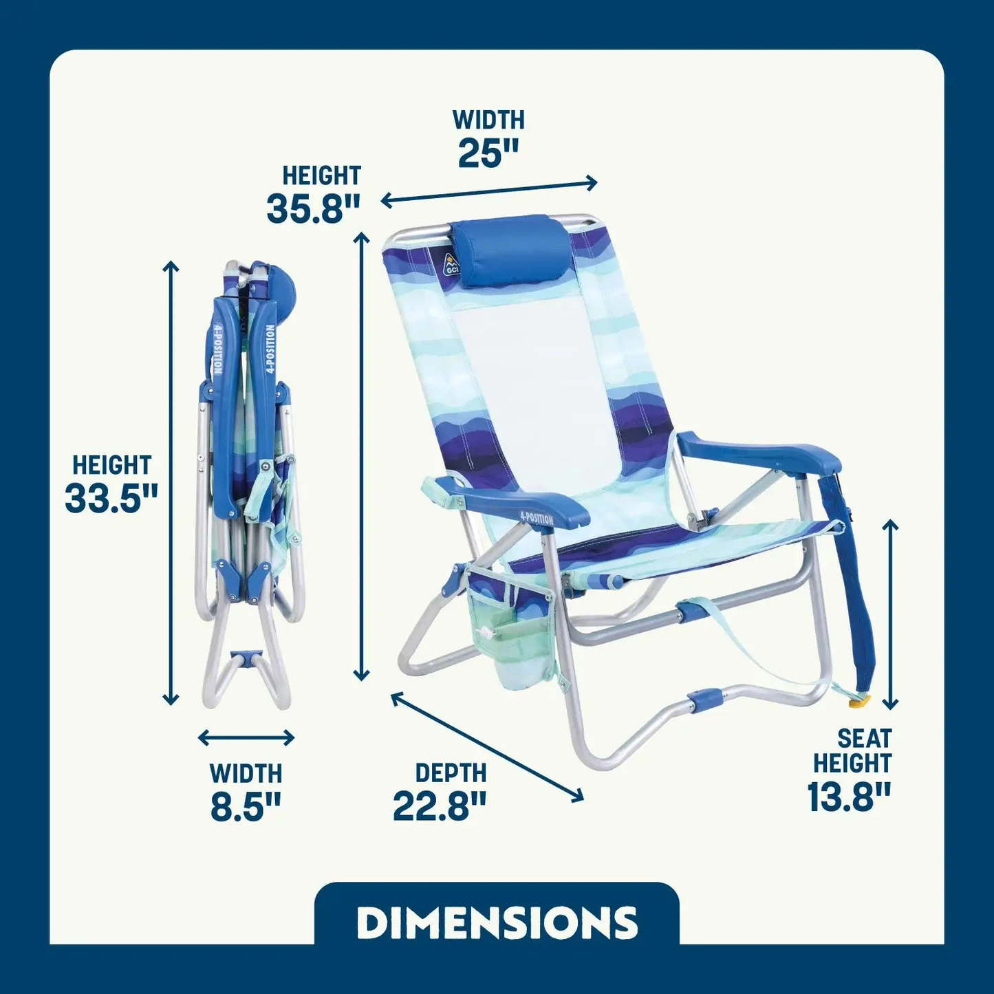 Bi-Fold Beach Chair™ product photo